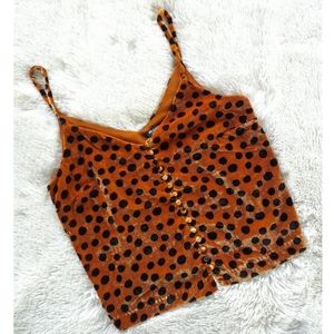 Madewell cheetah print spaghetti strap velvety top size 6 (M) -VIEW PICS